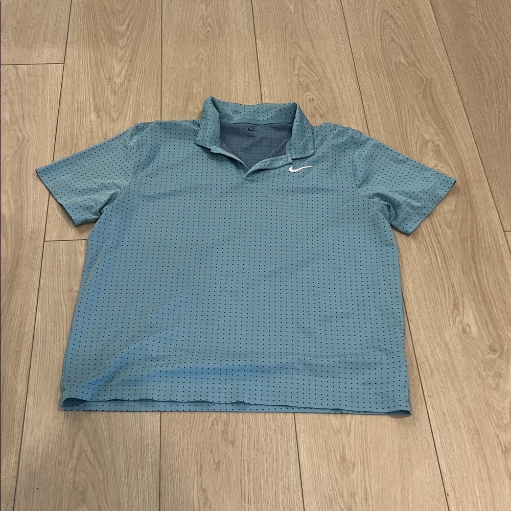 Nike Men's Teal Polka Dots Polo Shirt